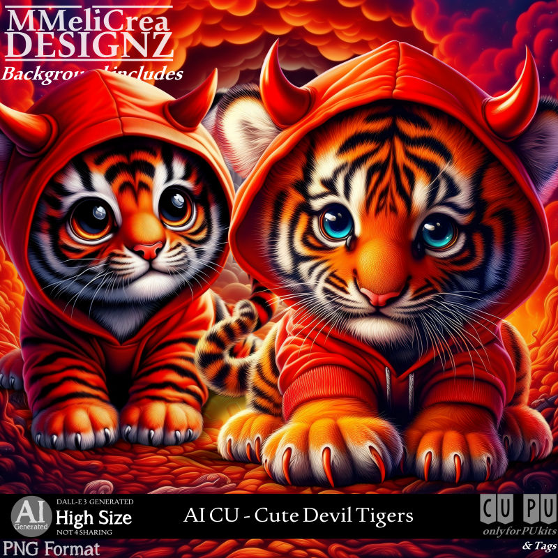 (image for) AI - CU Cute Devil Tigers (CU4PU / PNG)